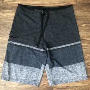 Burnside Men's Black and Gray Swim Shorts